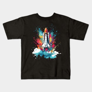 Pop Art Rocket Launch Space Gifts Science Gifts Space Kids T-Shirt